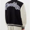 Brooklyn Nets 12 Letterman Black Wool And Leather Jacket Bacl