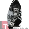 Brooklyn Nets Amalia Black Leather Varsity Jacket