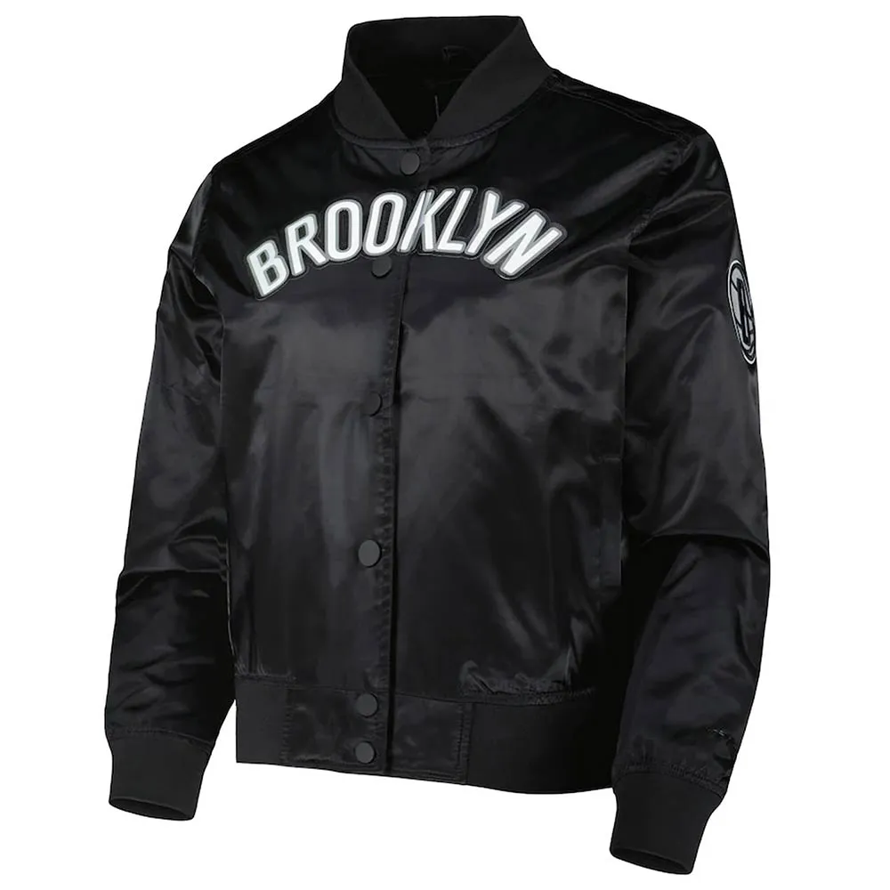 Brooklyn Nets Black Classics Satin Jacket