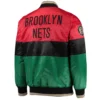 Brooklyn Nets Black History Month 75th Anniversary Satin Jacket Back