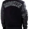 Brooklyn Nets Bomber Varsity Black Jacket Back