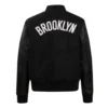 Brooklyn Nets Classic Varsity Wool Leather Jacket Back