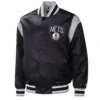 Brooklyn Nets Force Play Varsity Black Satin Jacket