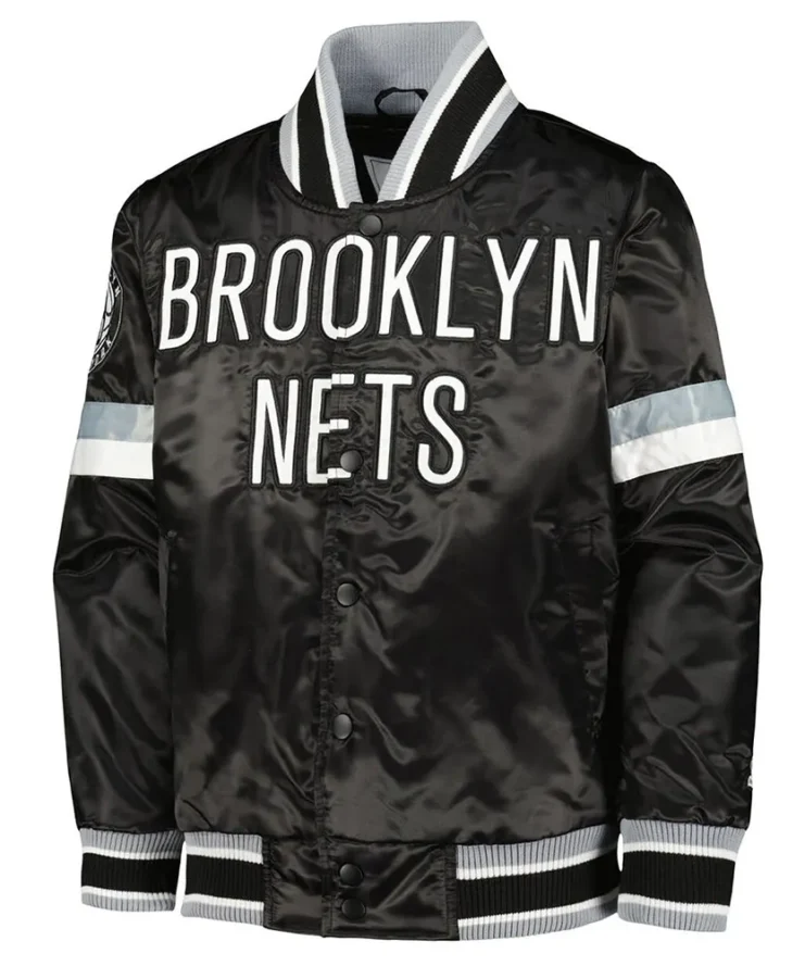 Brooklyn Nets Home Game Black Satin Jacket