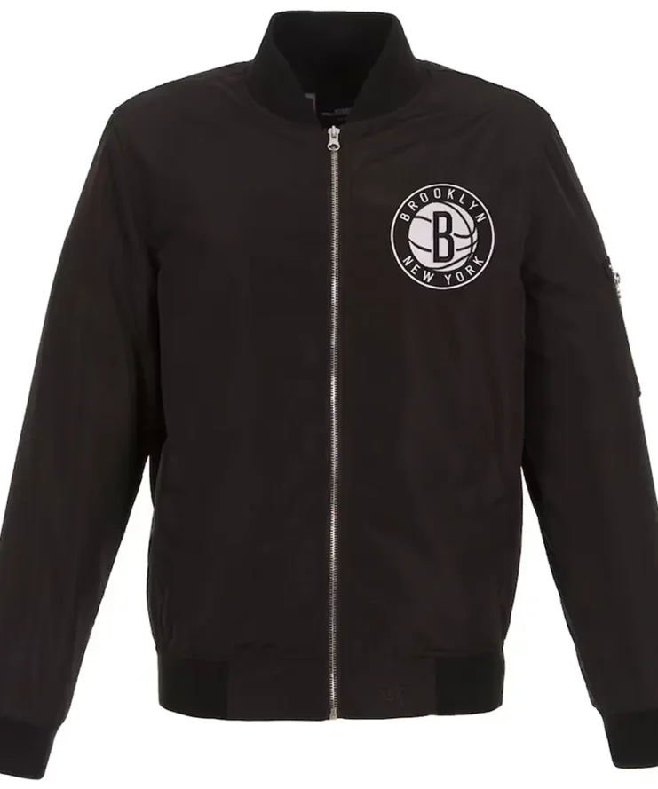 Brooklyn Nets Lightweight Nylon Bomber Jacket