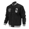 Brooklyn Nets Logoman Shadow Black Varsity Jacket