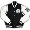 Brooklyn Nets Motto Black And White Varsity Jacket