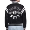 Brooklyn Nets Printed Logo Varsity Satin Jacket Back
