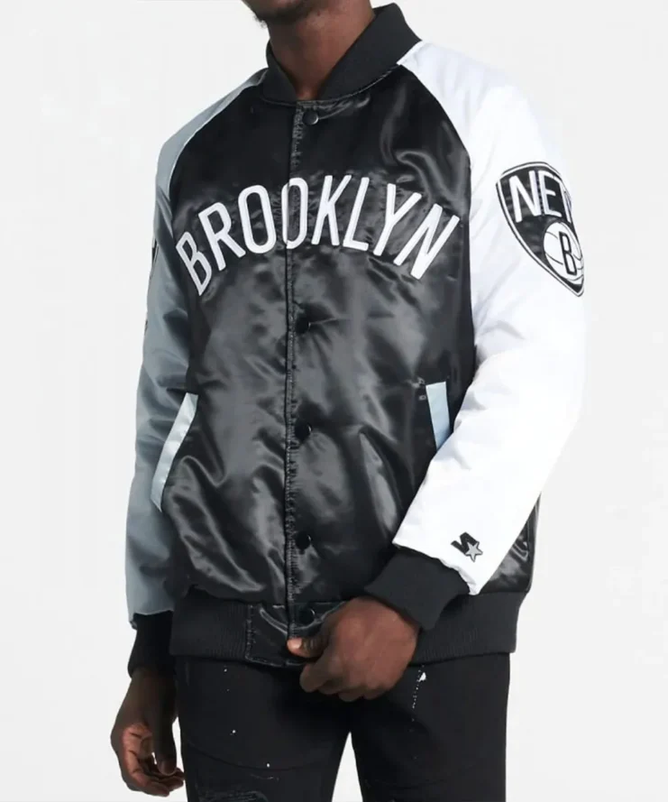 Brooklyn Nets Remix Satin Color Block Jacket