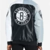 Brooklyn Nets Remix Satin Color Block Jacket Back