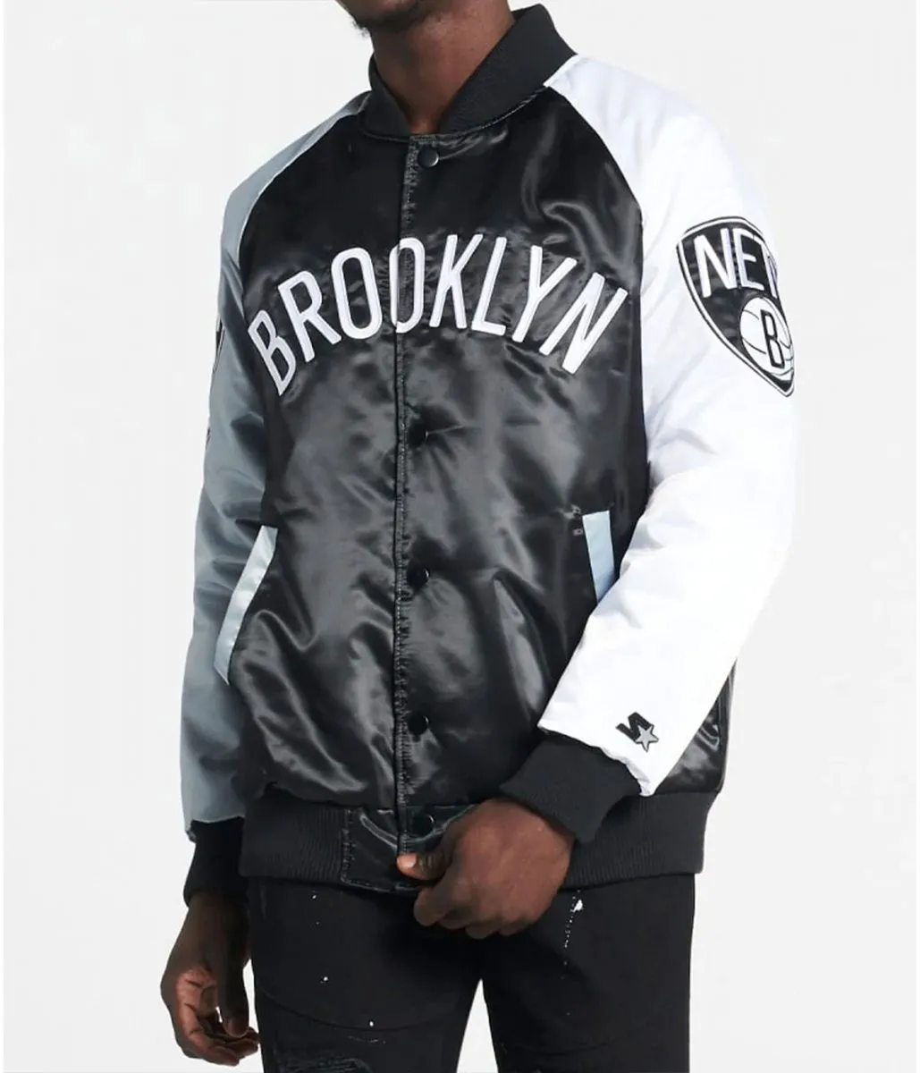 Brooklyn Nets Remix Satin Color Block Jacket