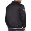 Brooklyn Nets Stitch Applique Black Satin Jacket Back
