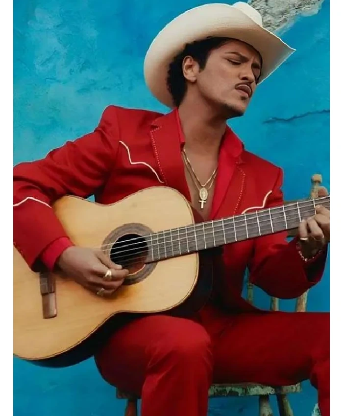 Bruno Mars 2026 Risk It All Red Country Western Suit