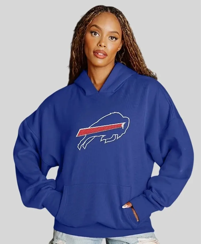 Buffalo Bills Never Stop Oversized Blue Hoodie