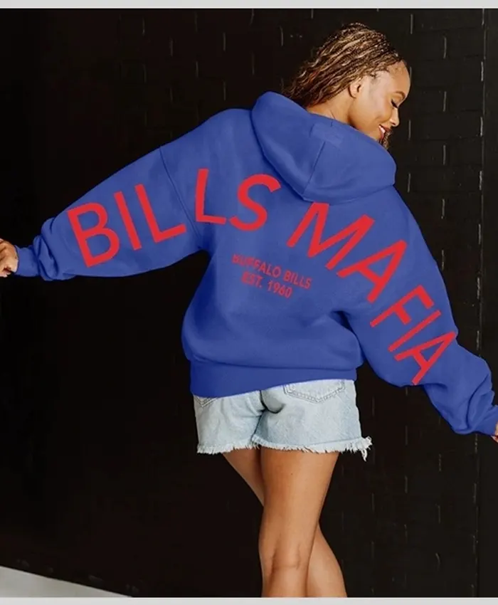 Buffalo Bills Never Stop Oversized Hoodie Blue