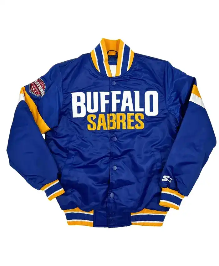 Buffalo Sabres Royal Snap Up Satin Varsity Jacket