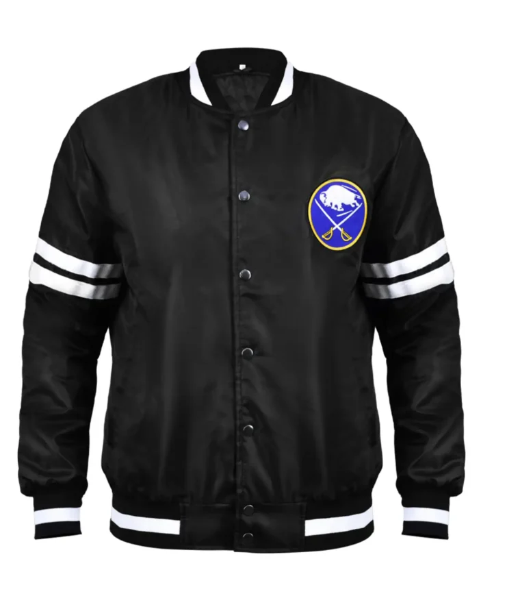 Buffalo Sabres Satin Black Bomber Jacket