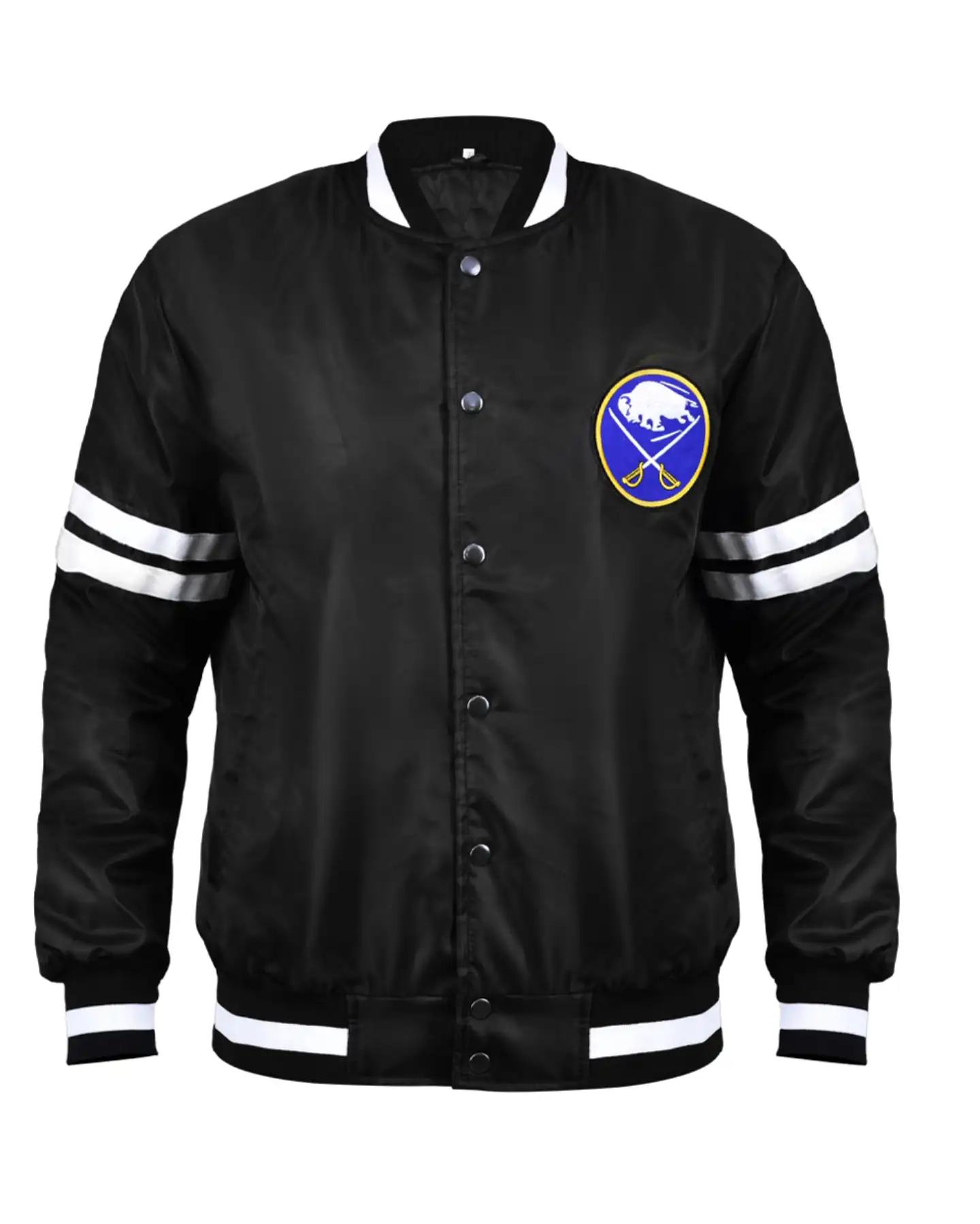 Buffalo Sabres Satin Black Bomber Jacket