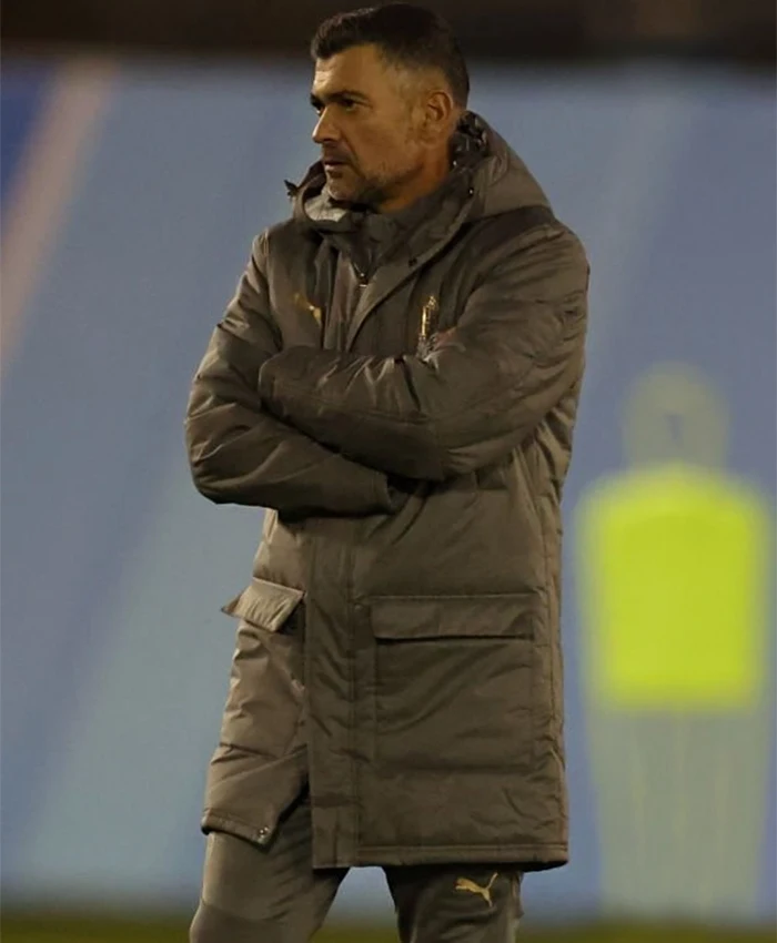 Buy AC Milan Coach Sergio Conceicao Training Winter Grey Puffer Coat For Unisex