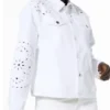 Buy Access Hollywood Christie Brinkley White Embroidered Denim Jacket For Men And Women