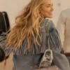 Buy Ainsley Norris TV Series Landman 2024 Michelle Randolph Blue Fringe Jacket For Unisex
