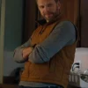 Buy Animal Control TV Series Joel McHale Brown Quilted Vest For Unisex