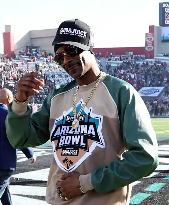 Alternative view of Snoop Dogg Arizona Bowl Halftime Show Green And Beige Tracksuit