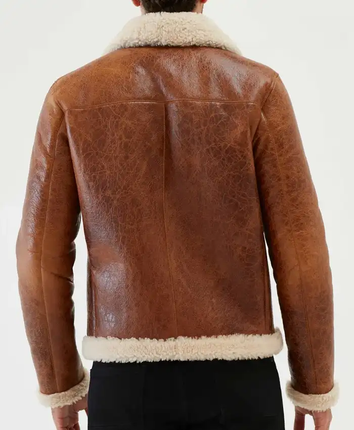 Buy B 3 Aviator Brown Leather Shearling Fur Jacket For Men And Women 1