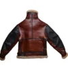 Buy B 3 Aviator RAF Reddish Brown Leather Shearling Fur Jacket For Unisex