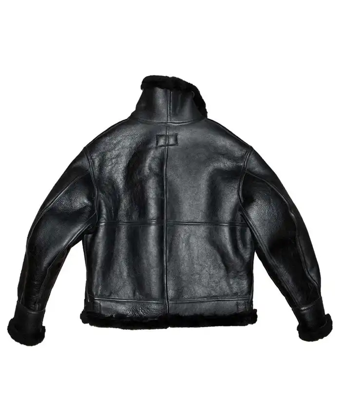 Buy B 3 Black Premium Sheepskin Leather Shearling Fur Jacket For Men And Women