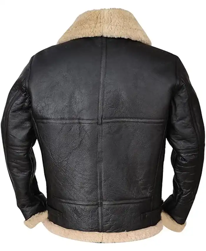 Buy B 3 Black Shearling Fur Sheepskin Leather Jacket For Men And Women
