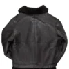 Buy B 3 Black Sheepskin Leather Hooded Fur Jacket For Men And Women