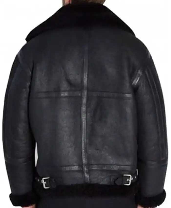Buy B 3 Black World War 2 Shearling Fur Sheepskin Leather Flying Jacket For Unisex