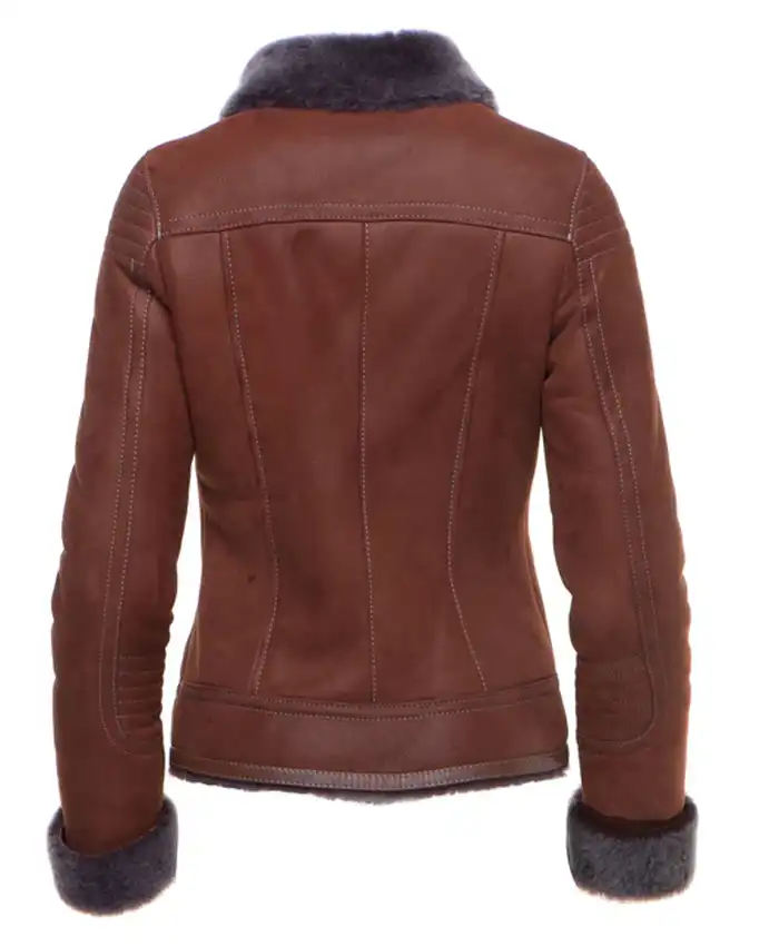 Buy B 3 Reynas Tan Sheepskin Leather Shearling Fur Jacket For Men And Women