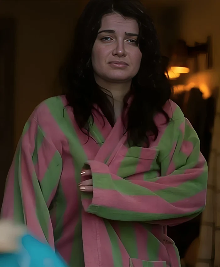 Buy Bad Sisters Season 02 Eve Hewson Green And Pink Striped Robe For Unisex
