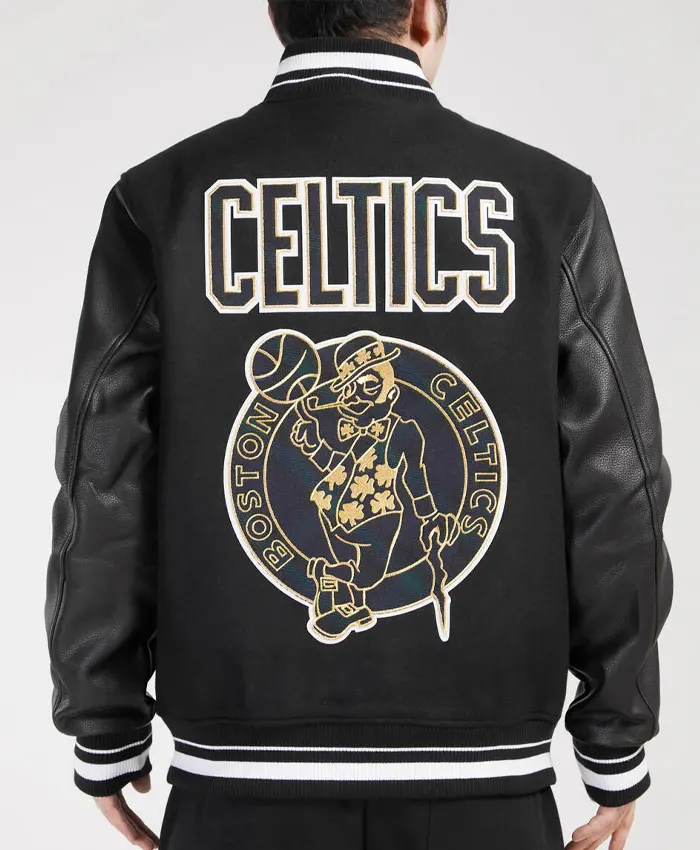 Buy Black Boston Celtics Wool Varsity Jacket Sale