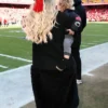 Buy Brittany Mahomes Shearling Fur Black Long Coat For Men And Women