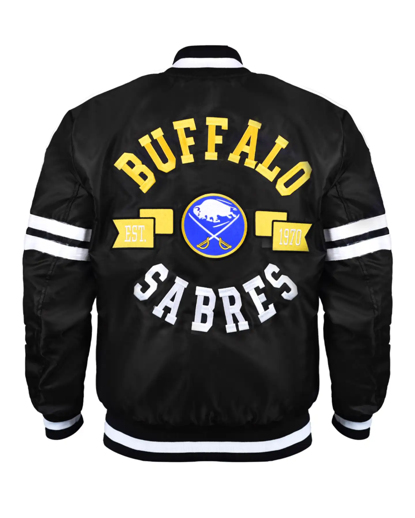 Buy Buffalo Sabres Satin Black Bomber Jacket