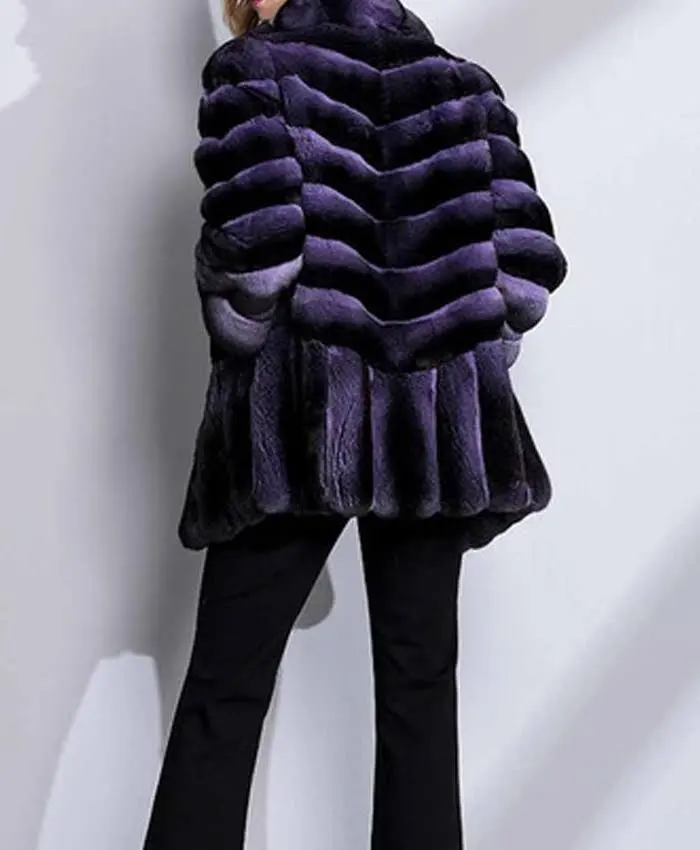 Buy Chinchilla Fur Purple Coat For Men And Women