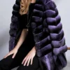 Buy Chinchilla Fur Purple Coat For Women