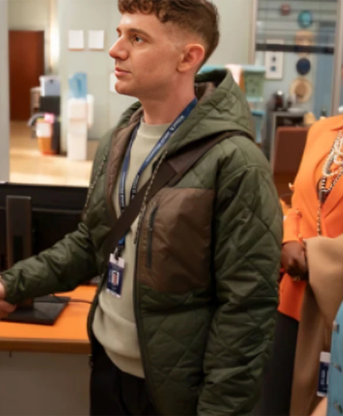Buy Chris Perfetti Abbott Elementary Season 04 Jacob Hill Green Quilted Jacket For Men And Women