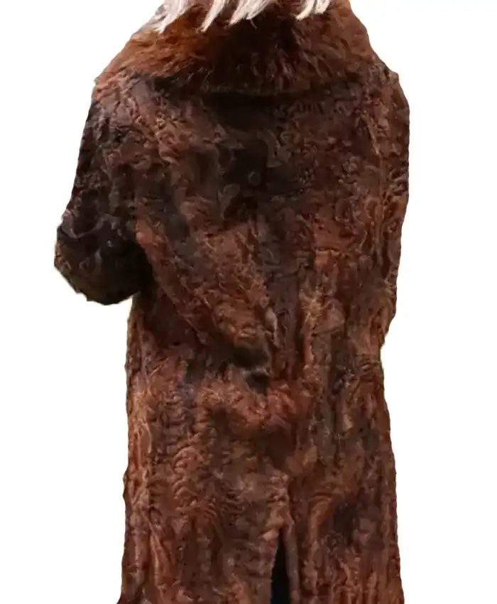 Buy Cognac Persian Lamb Fur Stroller Fox Brown Coat For Unisex