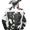 Buy Cowhide Black And White Biker Leather Fur Jacket For Men And Women