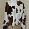 Buy Cowhide Brown And White Leather Fur Jacket For Men And Women