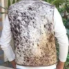 Buy Cowhide Brown And White Leather Fur Vest For Men And Women