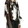 Buy Cowhide Colorblock Biker Fur Leather Jacket For Men And Women
