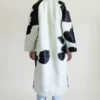 Buy Cowhide Fur Black And White Leather Trench Coat For Men And Women