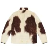 Buy Cowhide Fur Brown And White Print Puffer Jacket For Men And Women