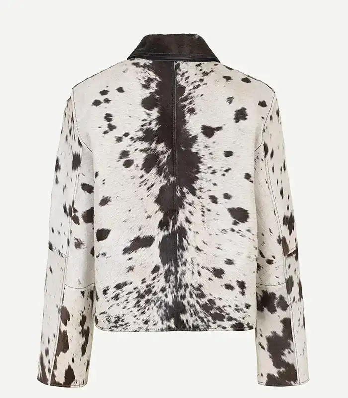 Alternative view of Cowhide Fur Leather Brown And White Jacket