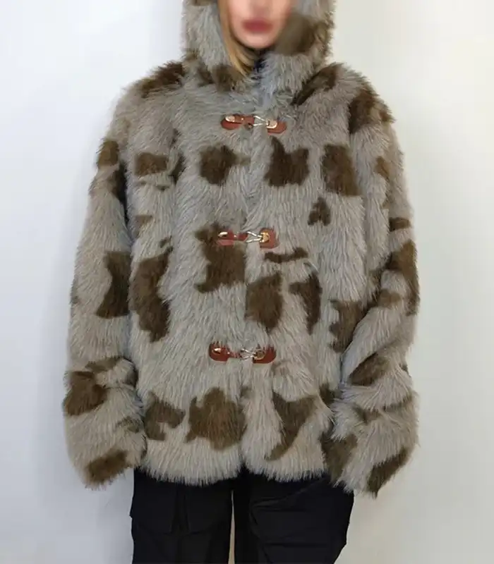 Buy Cowhide Grey And Green Fur Leather Jacket For Men And Women